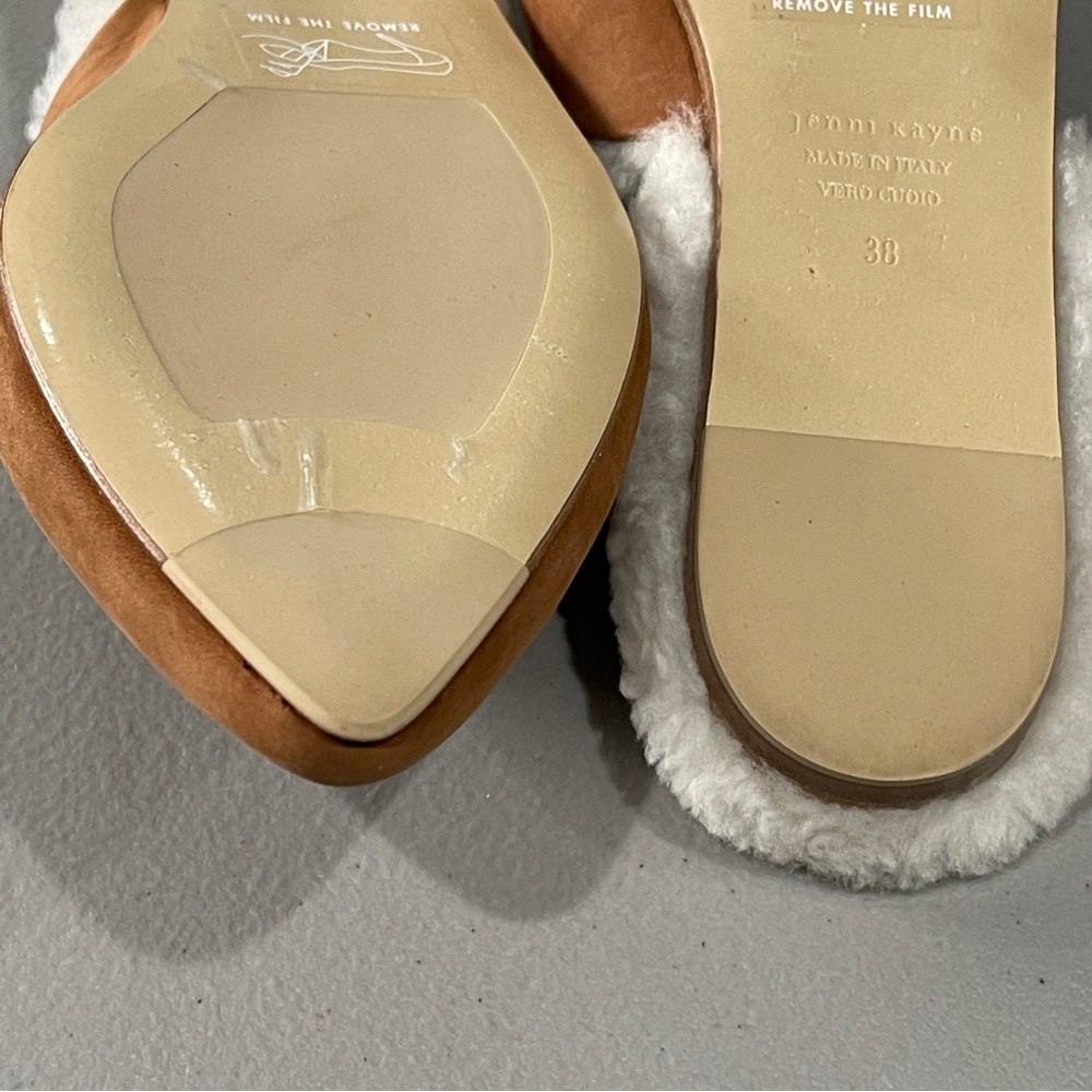 Jenni Kayne Shearling Lined Pointed Toe Mule Waln… - image 5